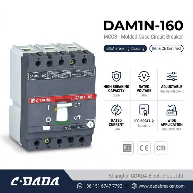 CDADA ריליסיז הויך-קאַפּאַציטעט DAM1N-160 160A MCCB קרייַז צוימען